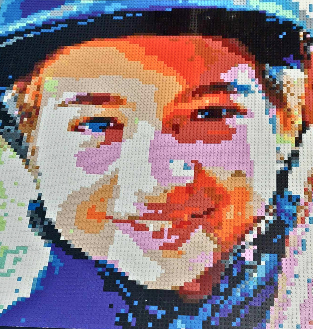 Custom Brick Mosaic of a young lady jockey.