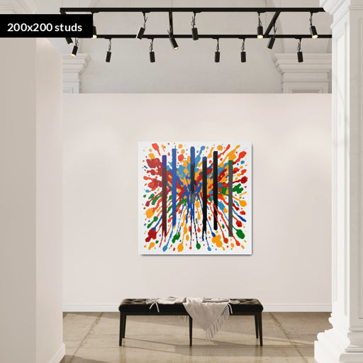 200*200studs, 160*160cm, 63*63inch