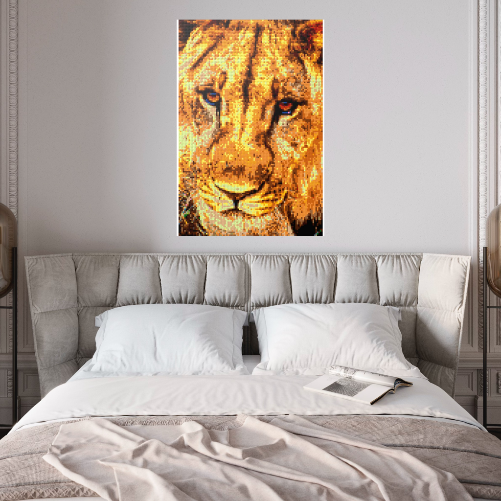 African Male Lion Closeup Portrait