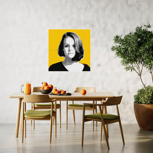 Woman Behind Yellow Background