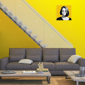 Woman Behind Yellow Background