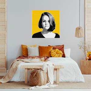 Woman Behind Yellow Background
