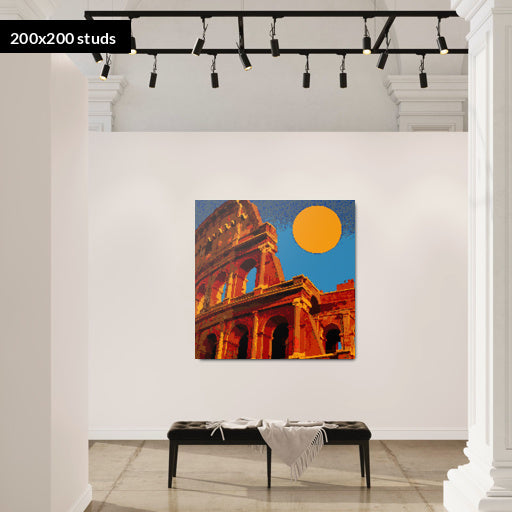 200*200studs, 160*160cm, 63*63inch