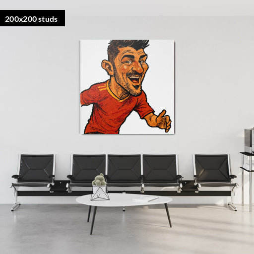 200*200studs, 160*160cm, 63*63inch