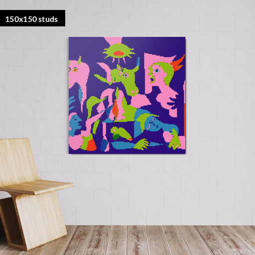 150*150studs, 120*120cm, 47,25*47,25inch