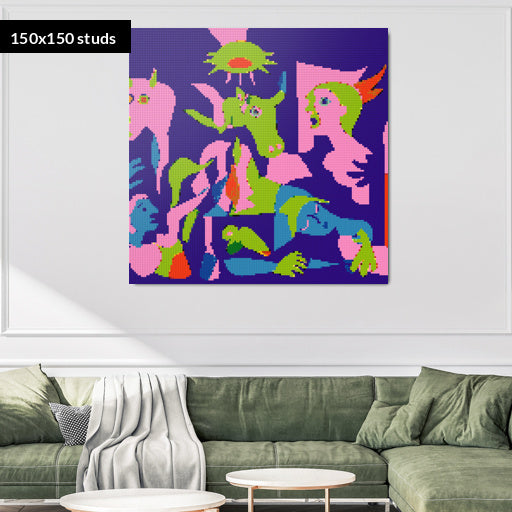 150*150studs, 120*120cm, 47,25*47,25inch