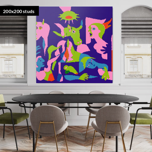 200*200studs, 160*160cm, 63*63inch