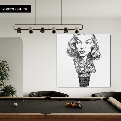 200*200studs, 160*160cm, 63*63inch