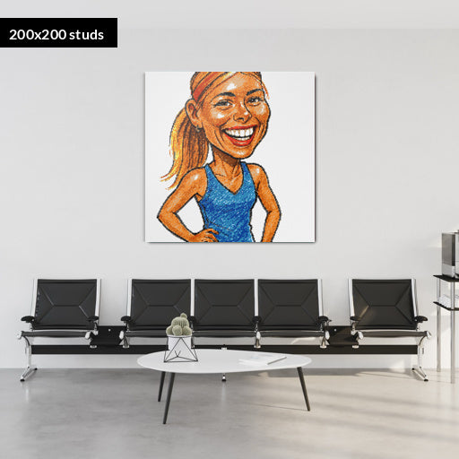 200*200studs, 160*160cm, 63*63inch