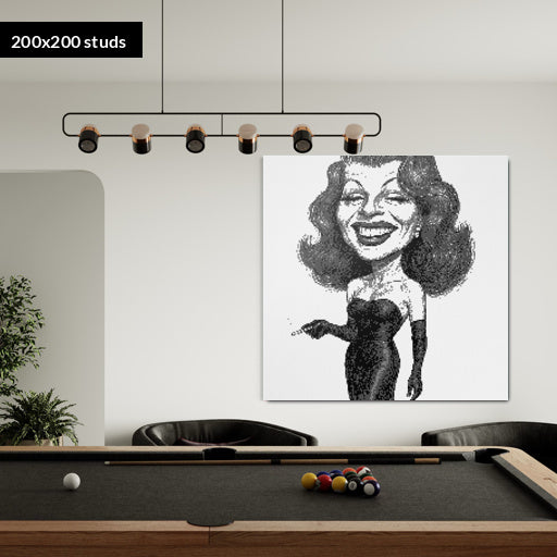 200*200studs, 160*160cm, 63*63inch