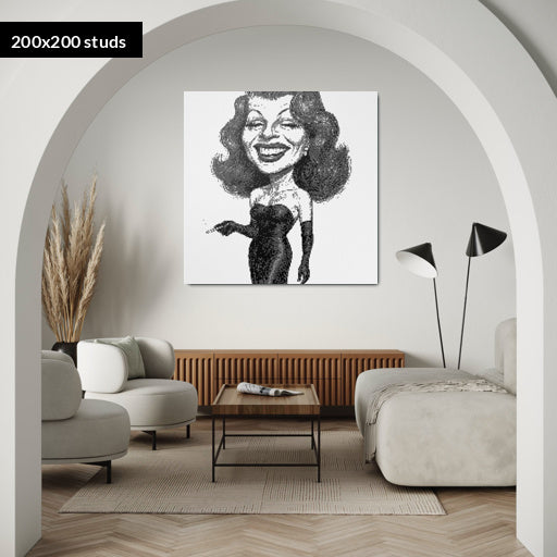 200*200studs, 160*160cm, 63*63inch