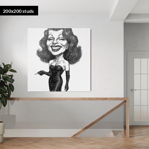 200*200studs, 160*160cm, 63*63inch