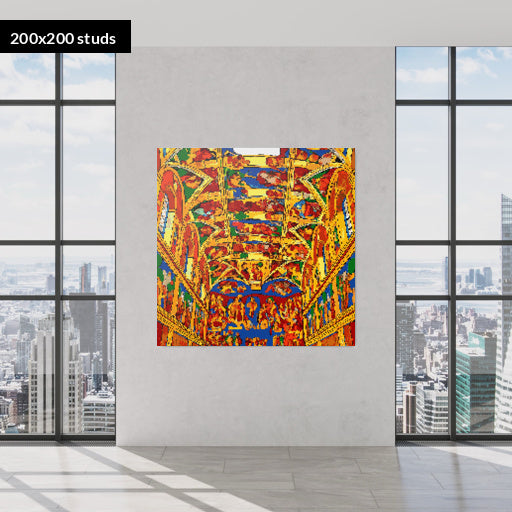 200*200studs, 160*160cm, 63*63inch