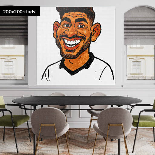 200*200studs, 160*160cm, 63*63inch