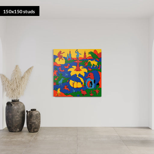 150*150studs, 120*120cm, 47,25*47,25inch