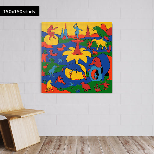 150*150studs, 120*120cm, 47,25*47,25inch