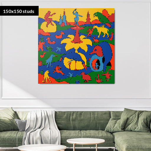 150*150studs, 120*120cm, 47,25*47,25inch