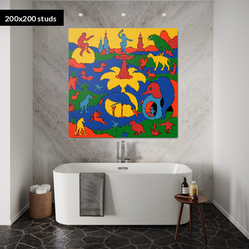 200*200studs, 160*160cm, 63*63inch