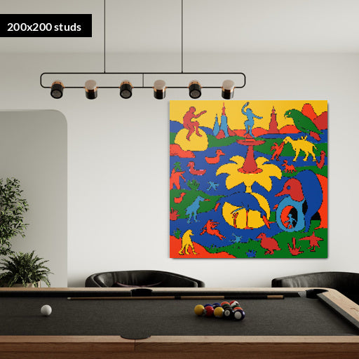 200*200studs, 160*160cm, 63*63inch