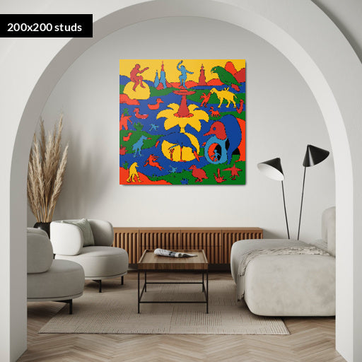 200*200studs, 160*160cm, 63*63inch