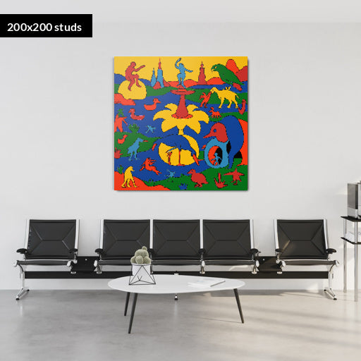 200*200studs, 160*160cm, 63*63inch