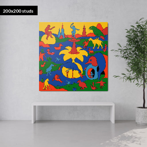 200*200studs, 160*160cm, 63*63inch