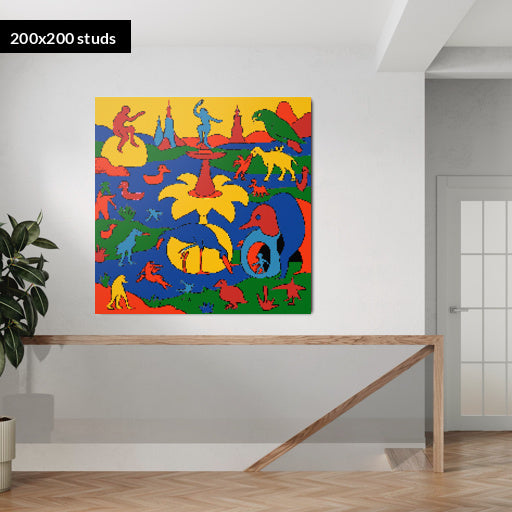 200*200studs, 160*160cm, 63*63inch