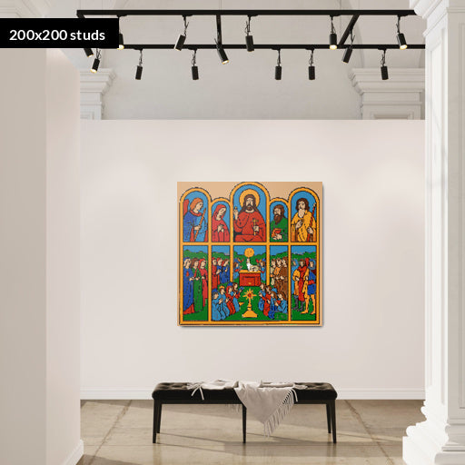 200*200studs, 160*160cm, 63*63inch