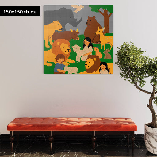150*150studs, 120*120cm, 47,25*47,25inch