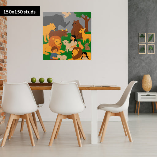 150*150studs, 120*120cm, 47,25*47,25inch