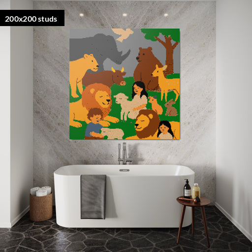 200*200studs, 160*160cm, 63*63inch
