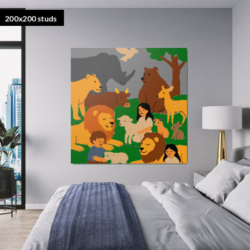 200*200studs, 160*160cm, 63*63inch
