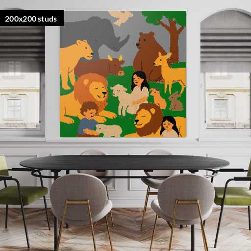200*200studs, 160*160cm, 63*63inch