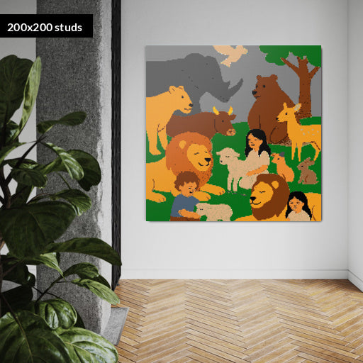 200*200studs, 160*160cm, 63*63inch