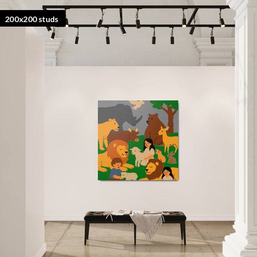 200*200studs, 160*160cm, 63*63inch