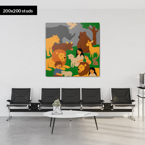 200*200studs, 160*160cm, 63*63inch