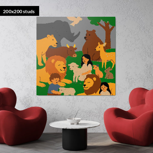 200*200studs, 160*160cm, 63*63inch