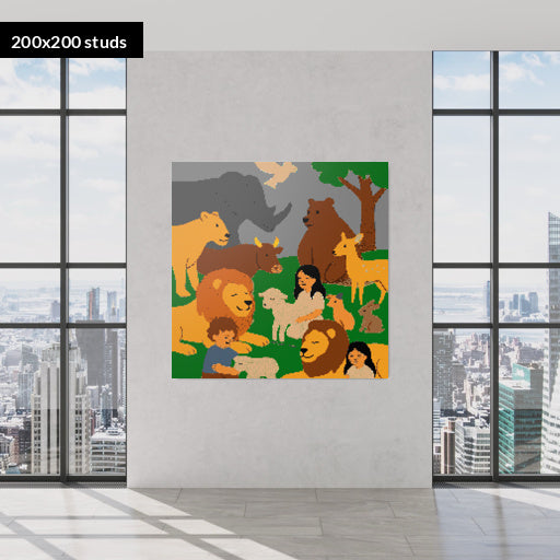200*200studs, 160*160cm, 63*63inch