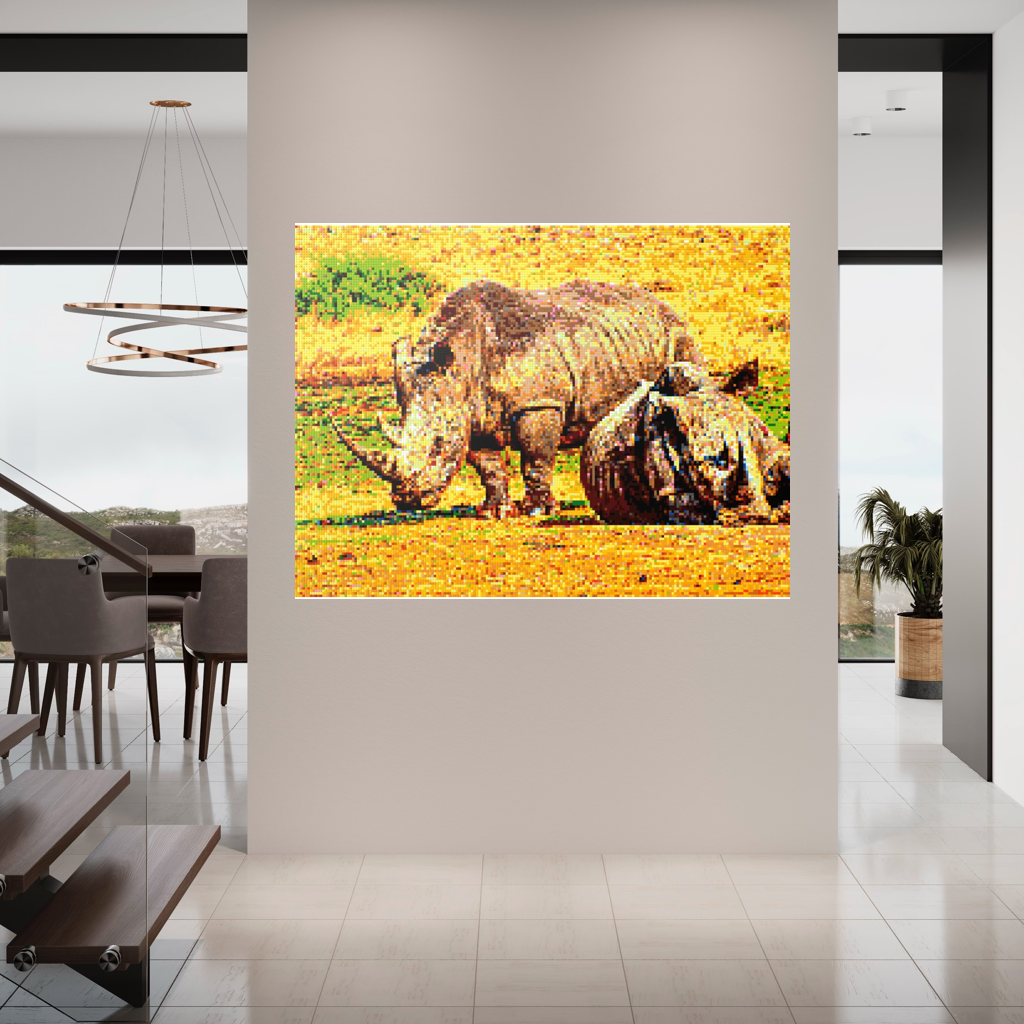 A pair of African rhinoceros in Southern Africa