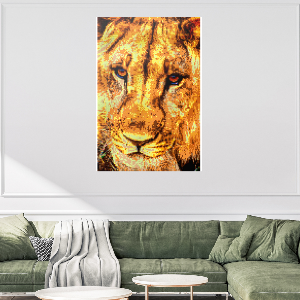 African Male Lion Closeup Portrait