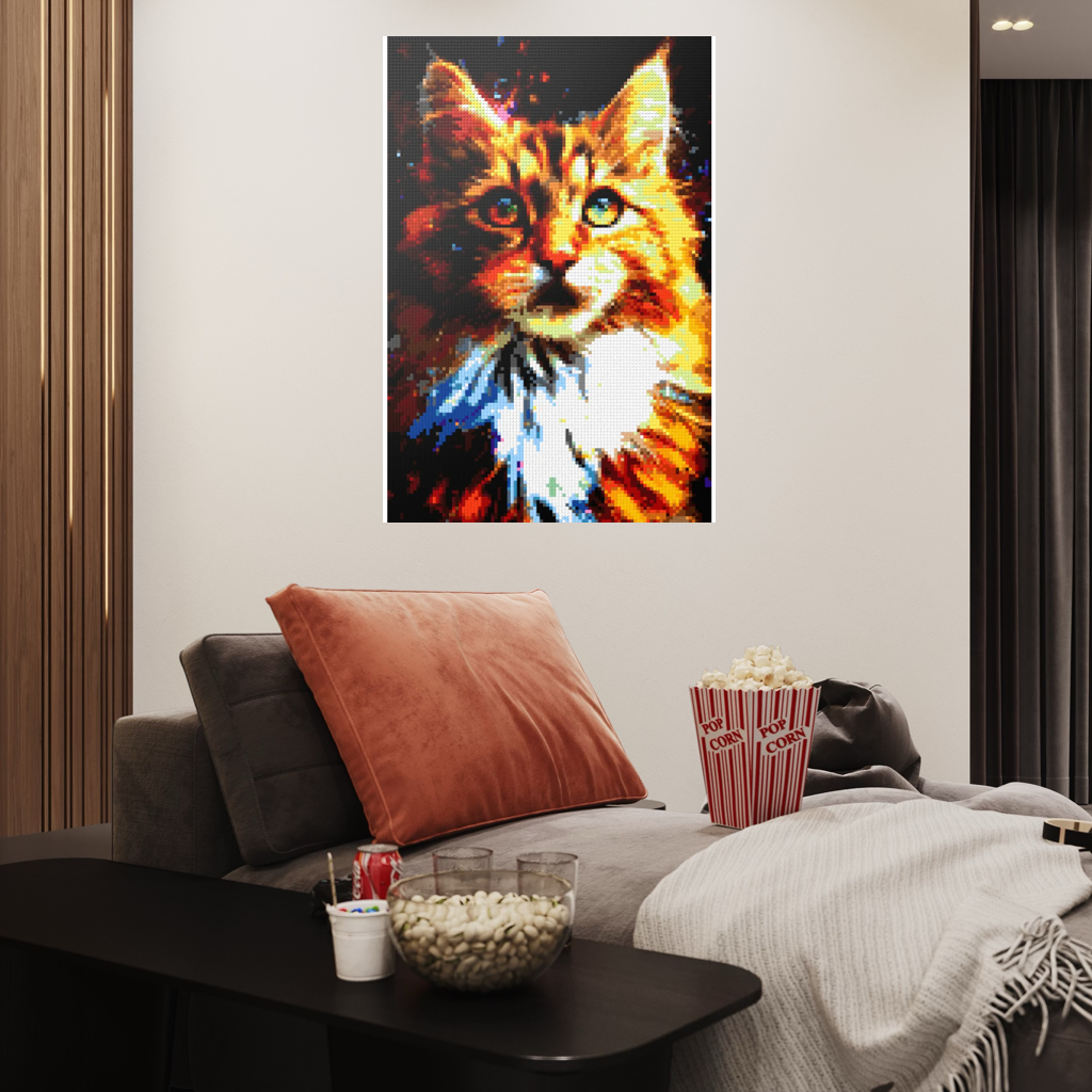 The big fluffy cat mosaic