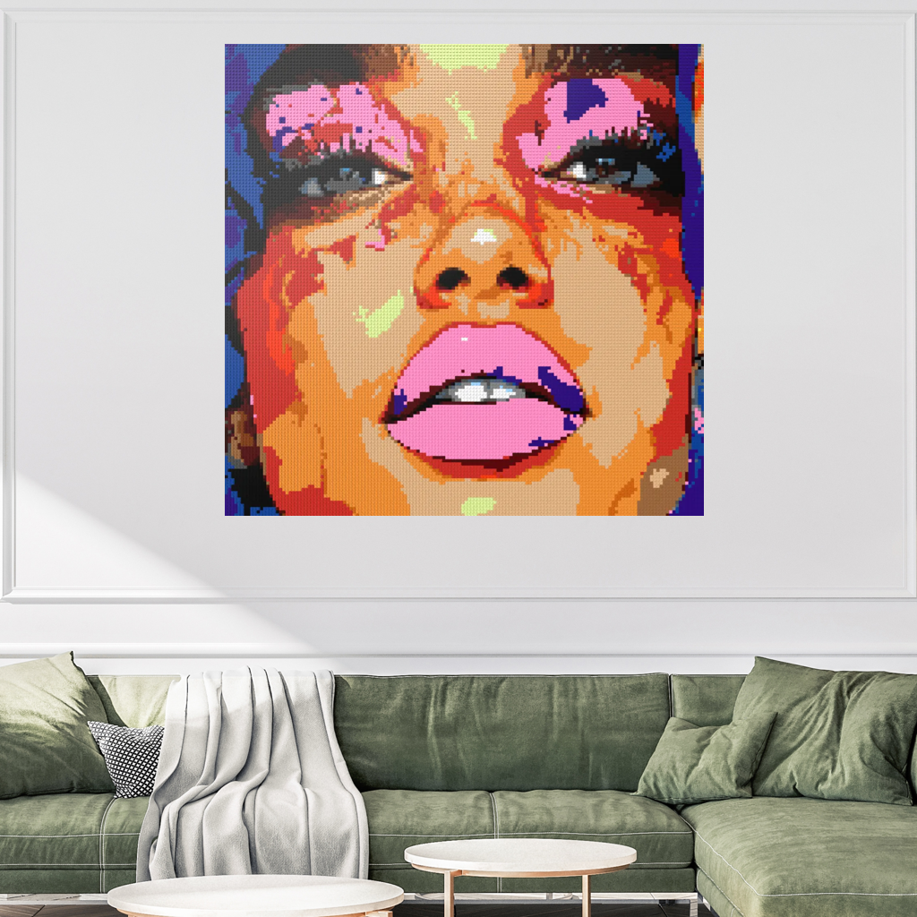 Pink lips mosaic