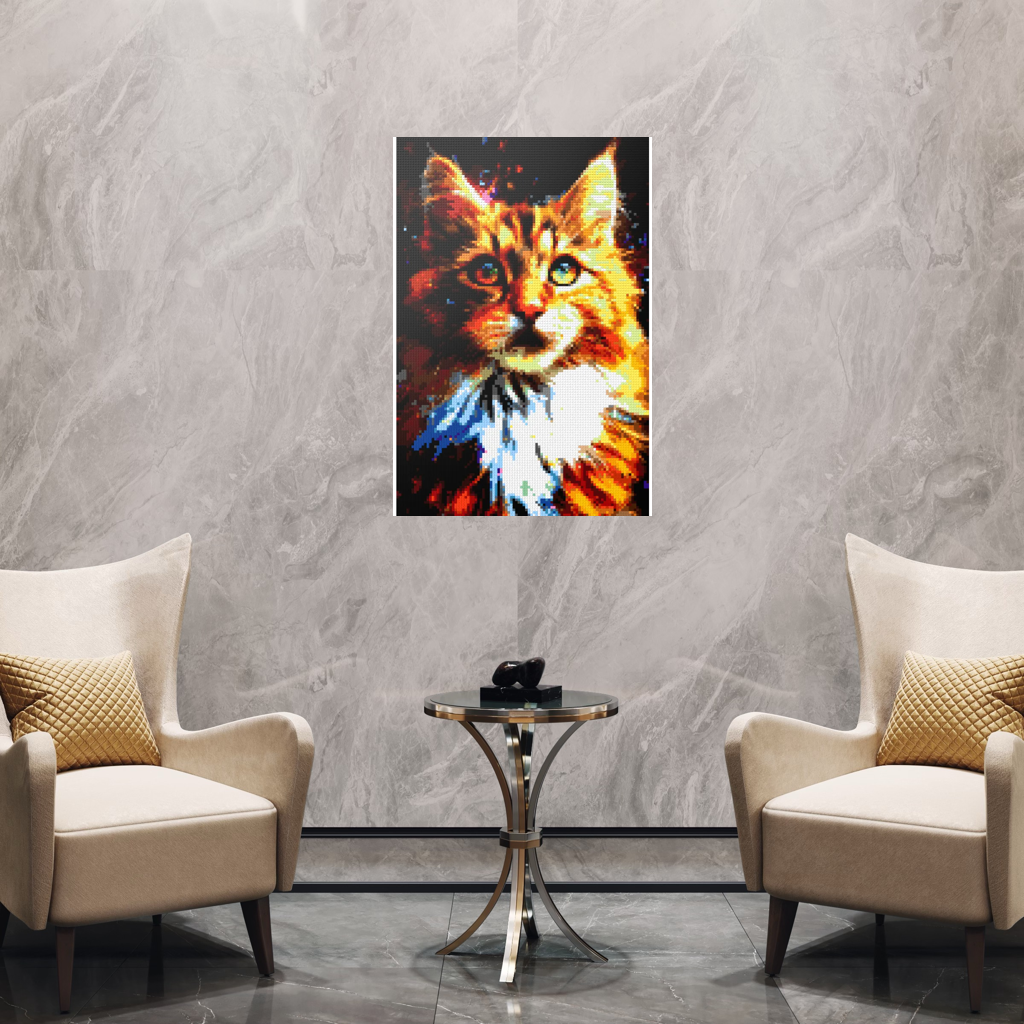The big fluffy cat mosaic