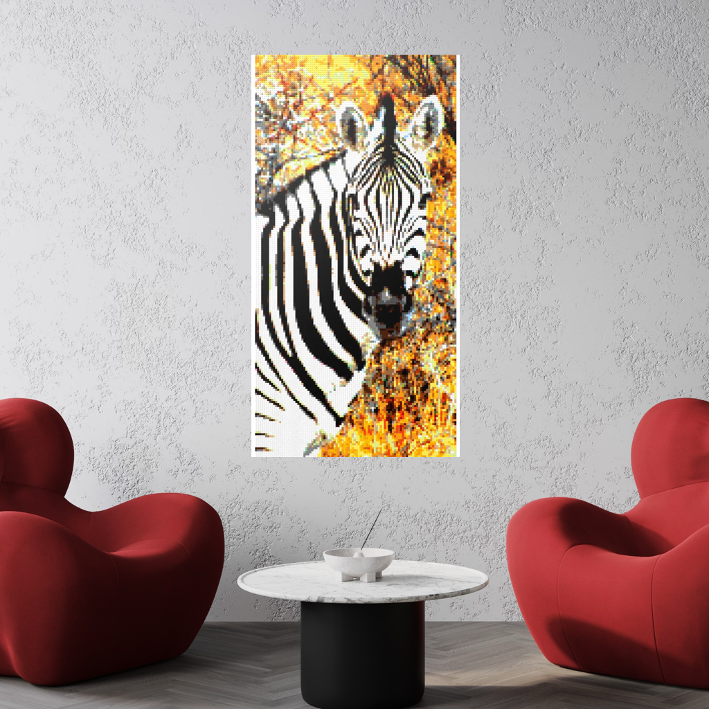 Side Portrait of an African Zebra