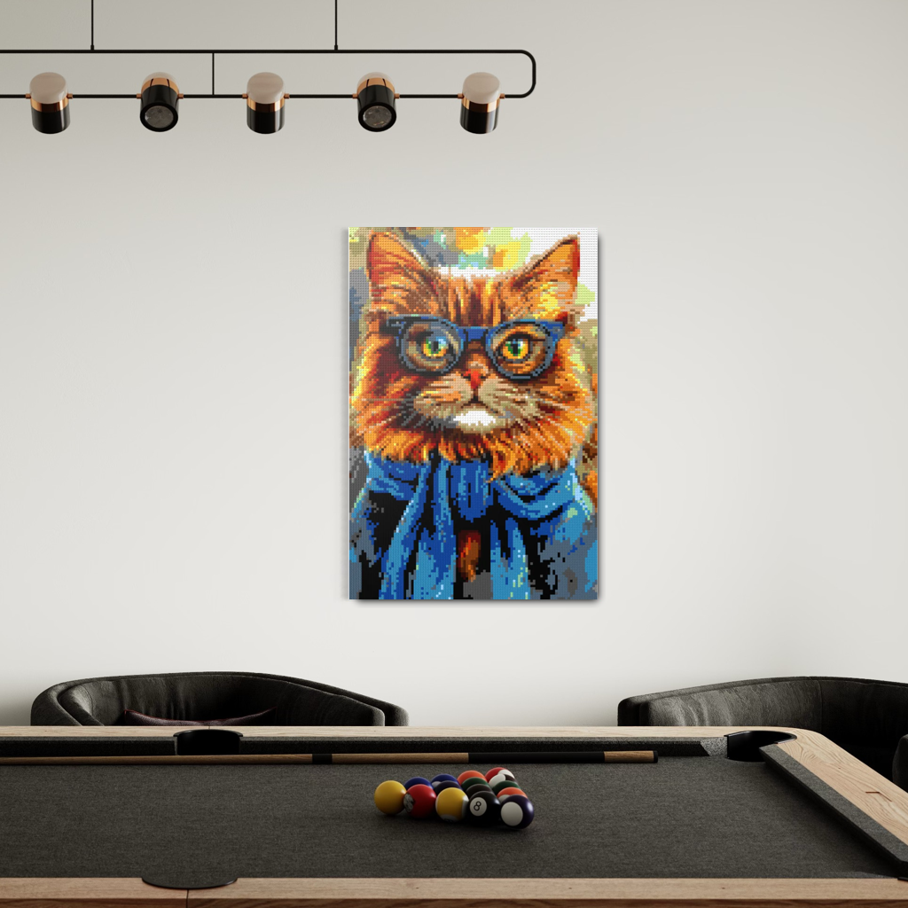 Hipster cat Simba mosaic