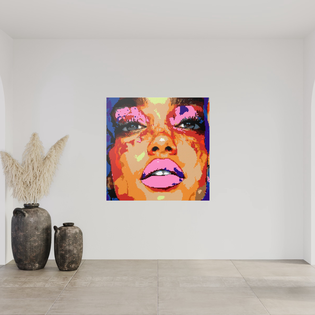 Pink lips mosaic
