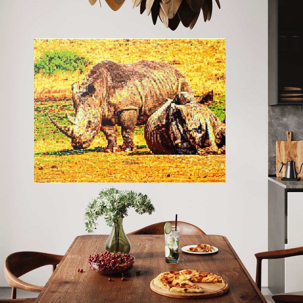 A pair of African rhinoceros in Southern Africa