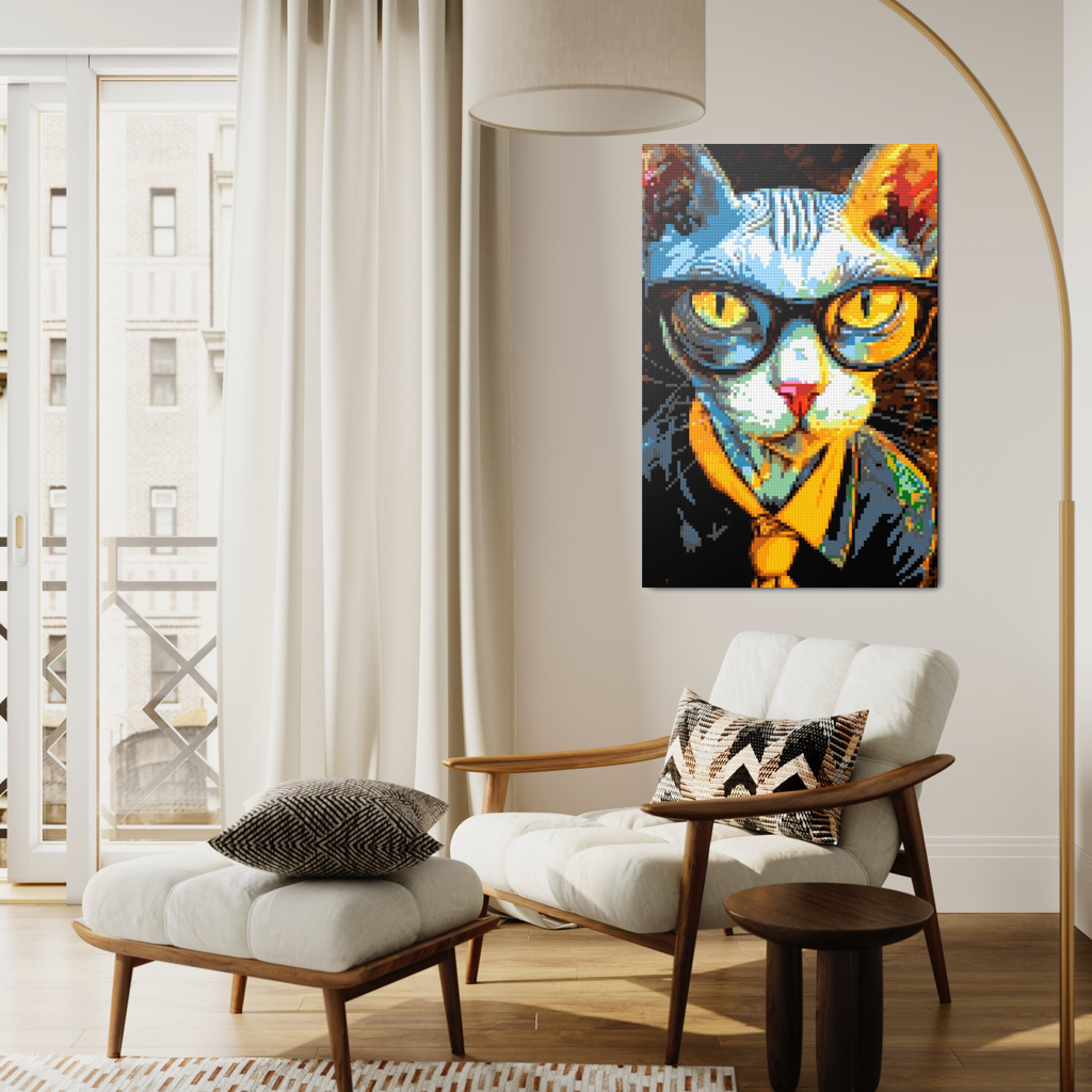 Hipster cat Sphinx mosaic