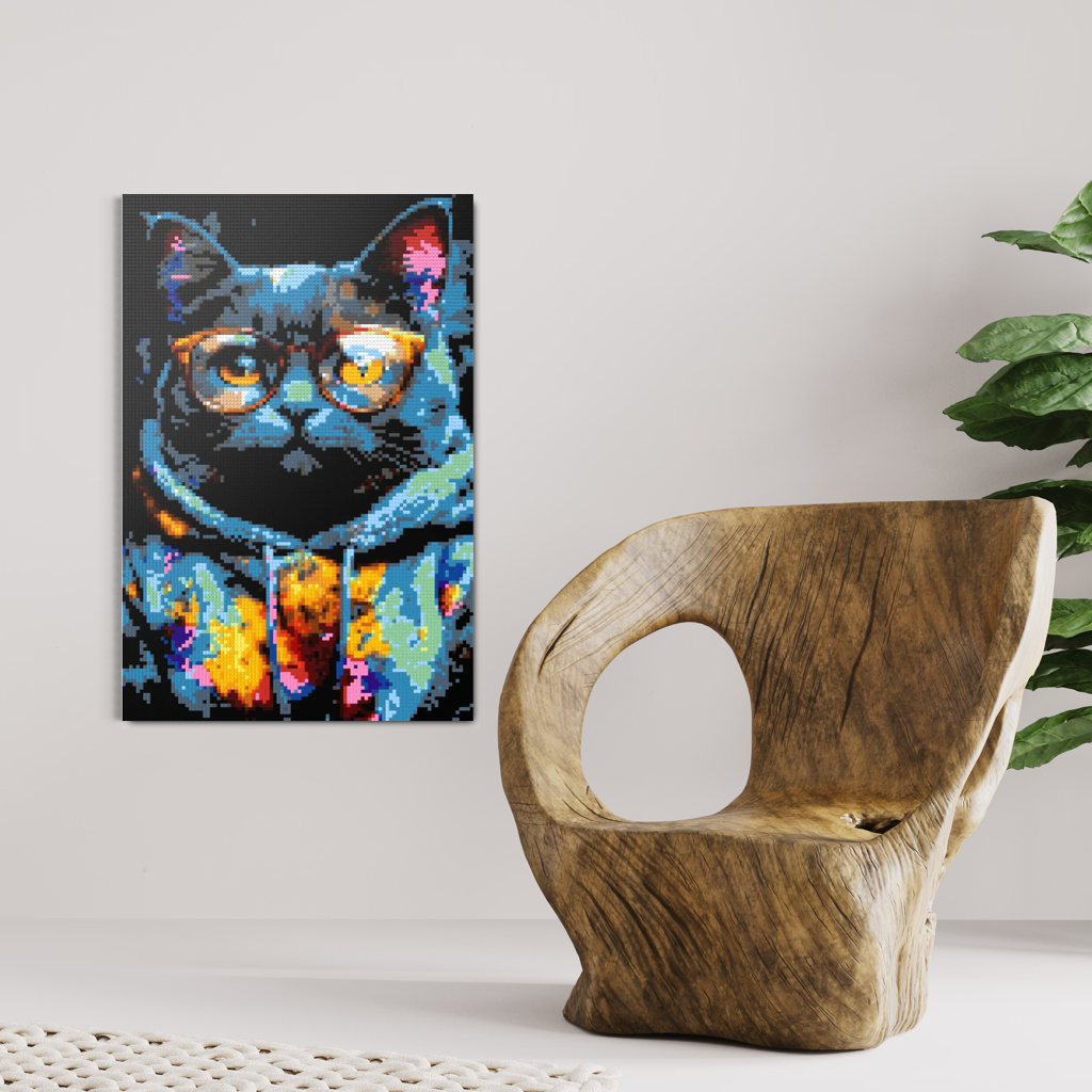 Hipster cat Tom mosaic