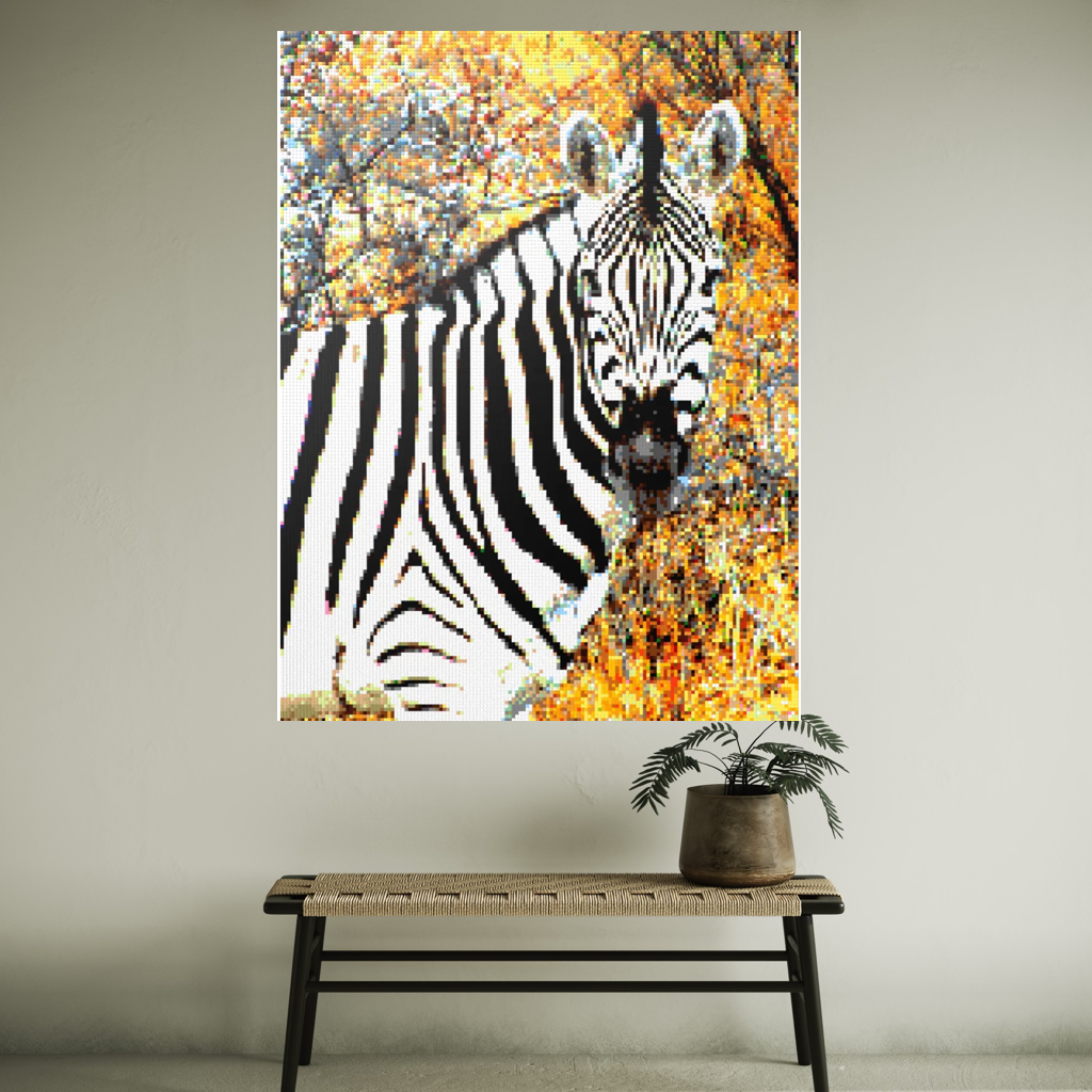 Side Portrait of an African Zebra